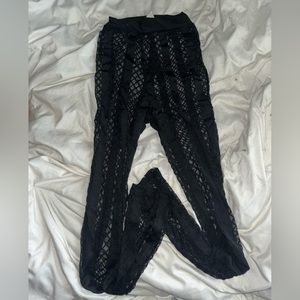 Black Mesh Lined Pants